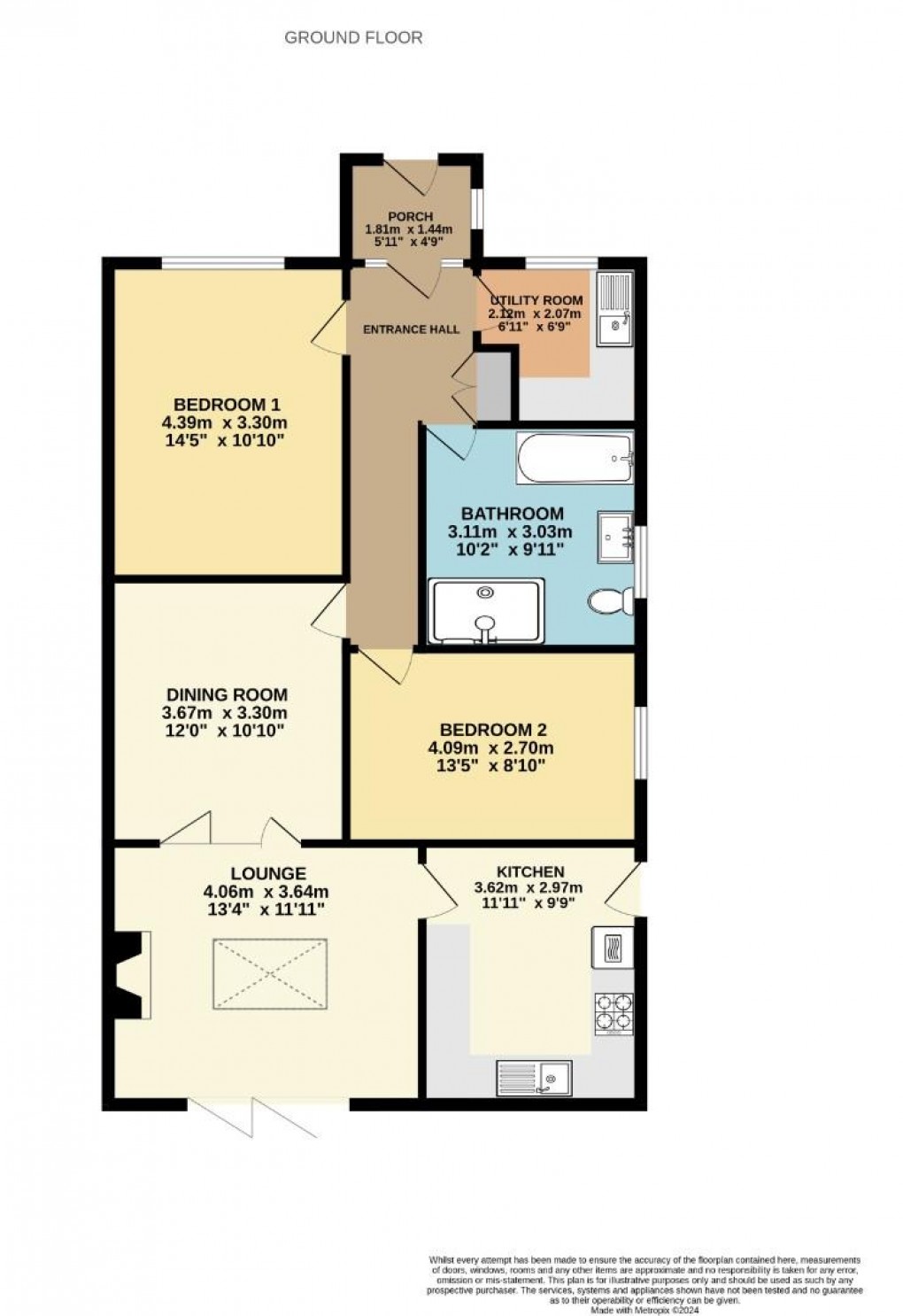 Floorplan for Douglas Bank Drive, Springfield, Wigan, WN6 7NH