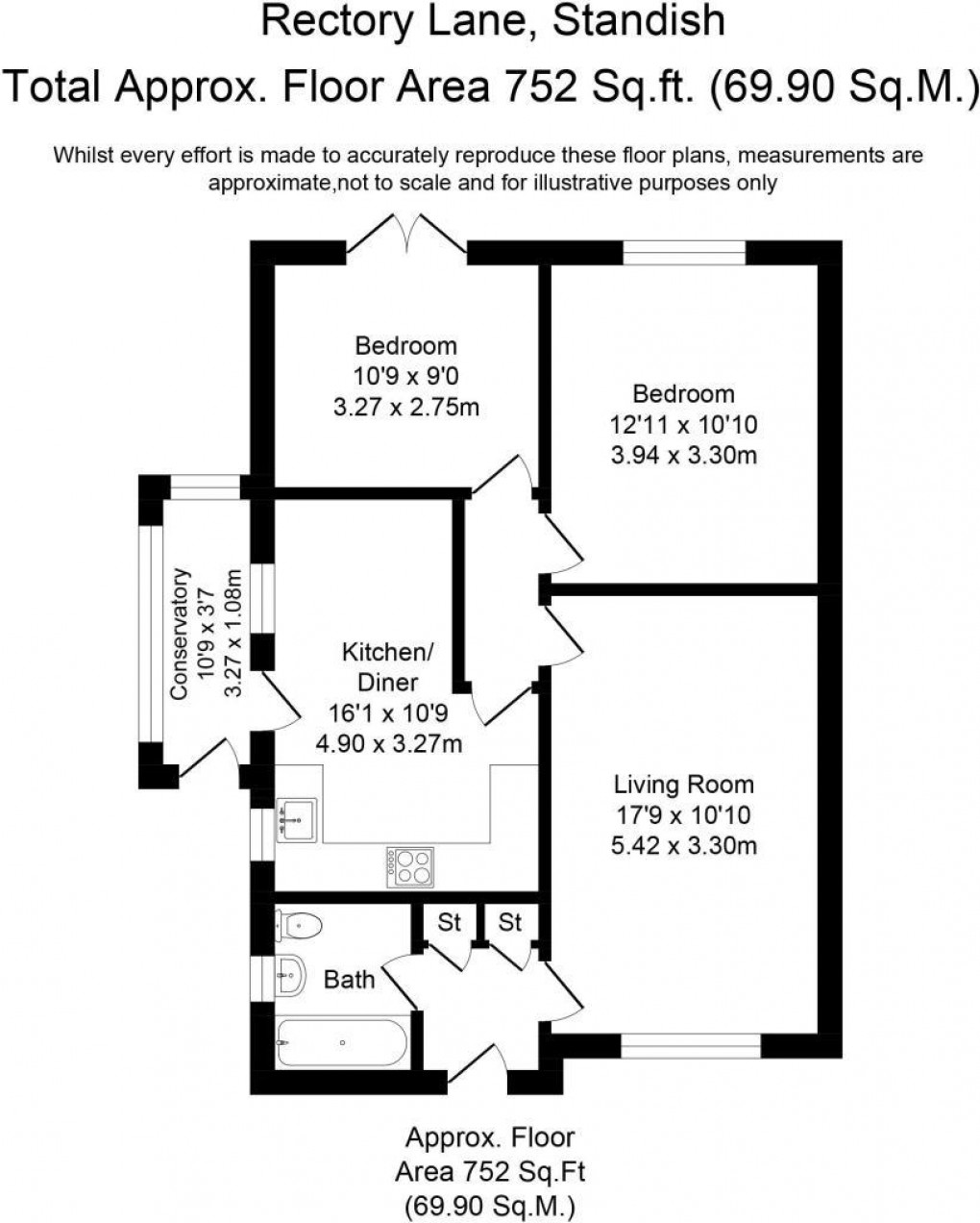 Floorplan for Rectory Lane, Standish, Wigan, WN1 2TY