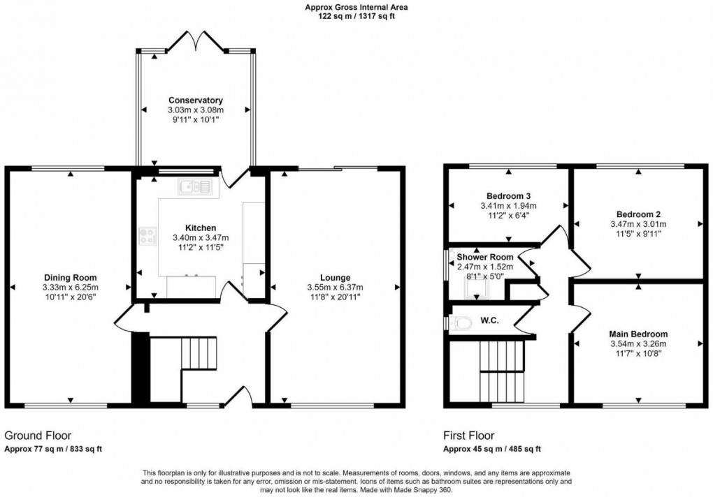 Floorplan for Ripon Avenue, Springfield, Wigan, WN6 7HH