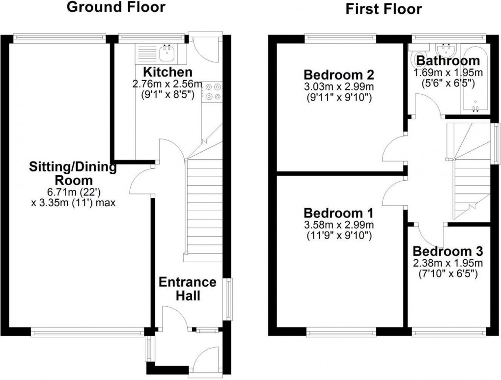 Floorplan for Brecon Drive, Hindley Green, Wigan, WN2 4RX