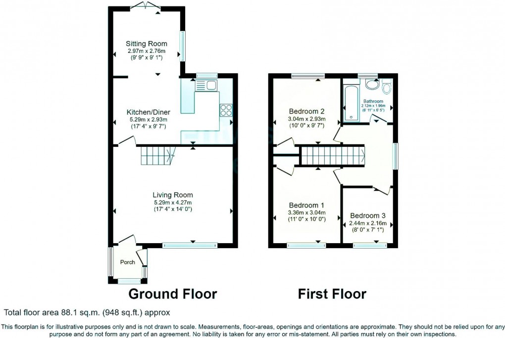 Floorplan for Cale Lane, Aspull, Wigan, WN2 1HB