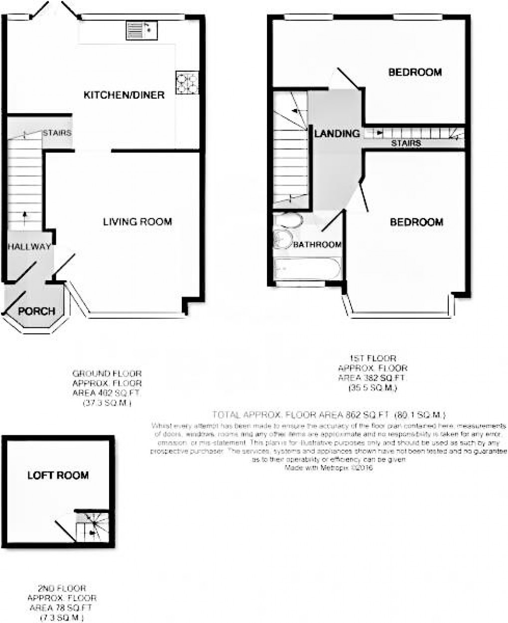 Floorplan for Blackthorn Avenue, Springfield, Wigan, WN6 7SA