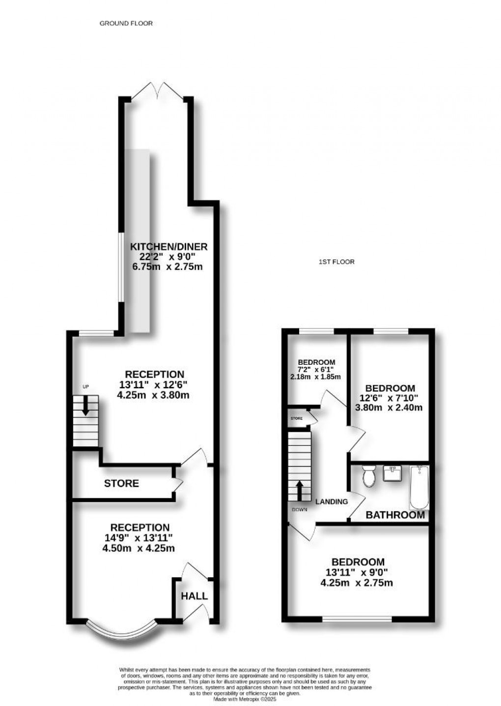 Floorplan for Rylands Street, Springfield, Wigan, WN6 7BG