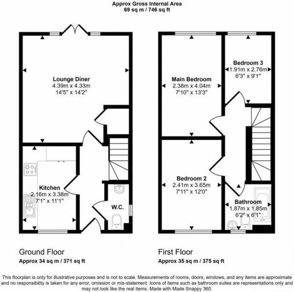 Floorplan for Bakersfield, Aspull, Wigan, WN2 1BU