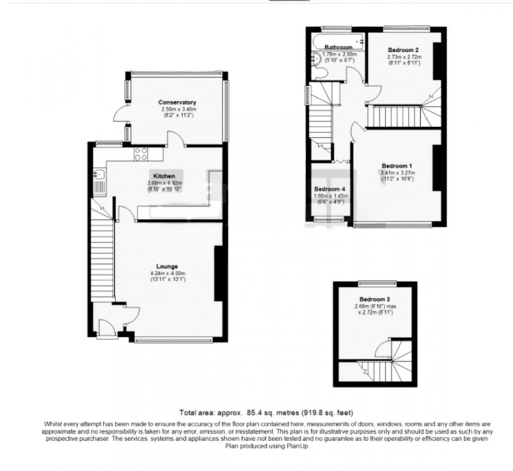 Floorplan for Blackthorn Avenue, Wigan, WN6 7SA