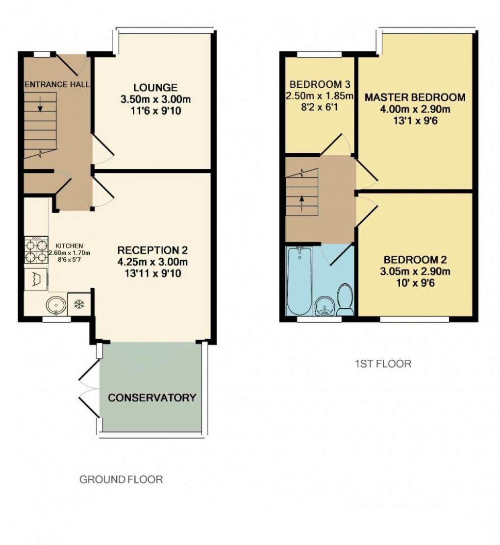 Floorplan for Lessingham Avenue, Swinley, Wigan, WN1 2HX
