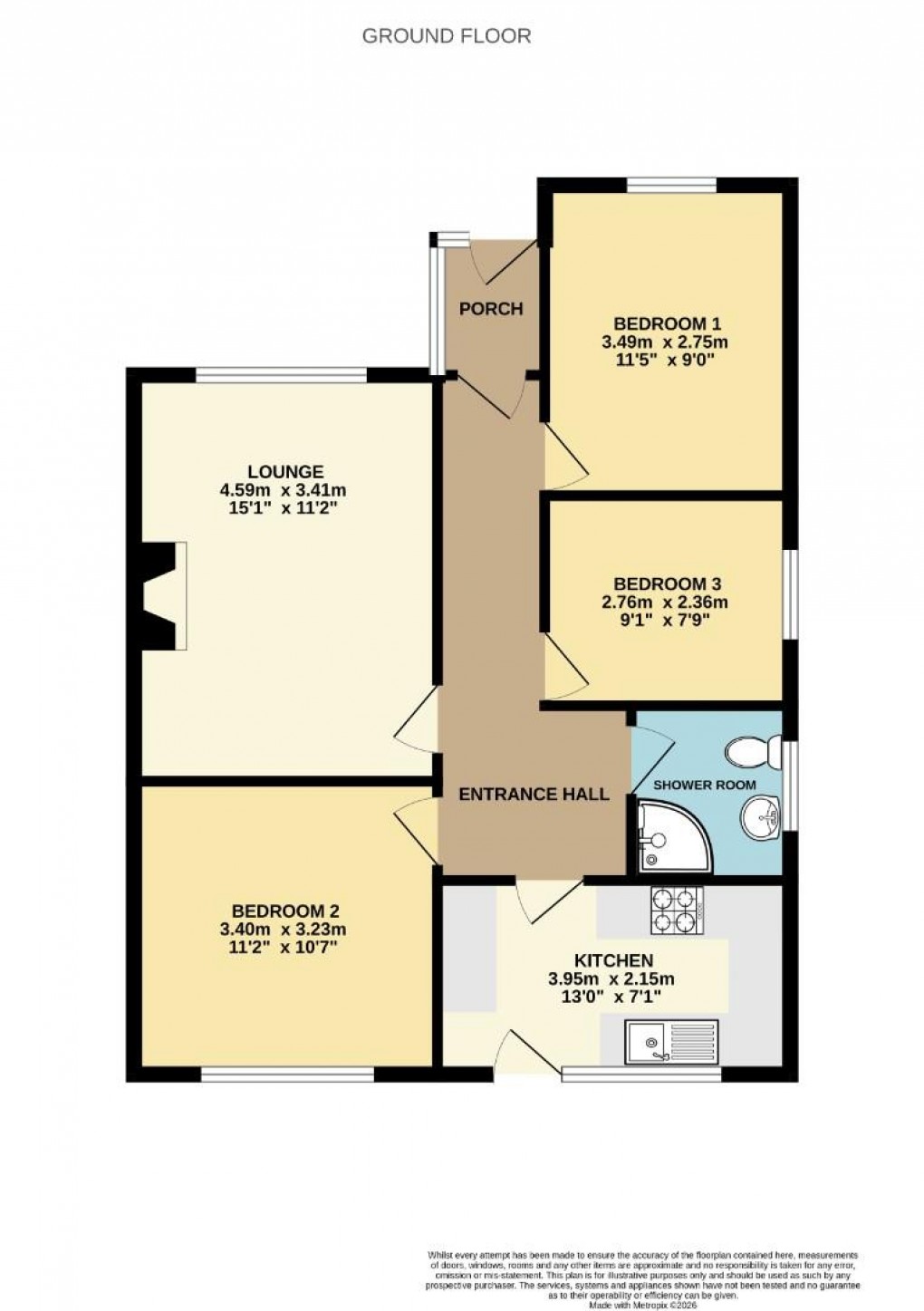 Floorplan for Caernarvon Road, Hindley Green, Wigan, WN2 4NE