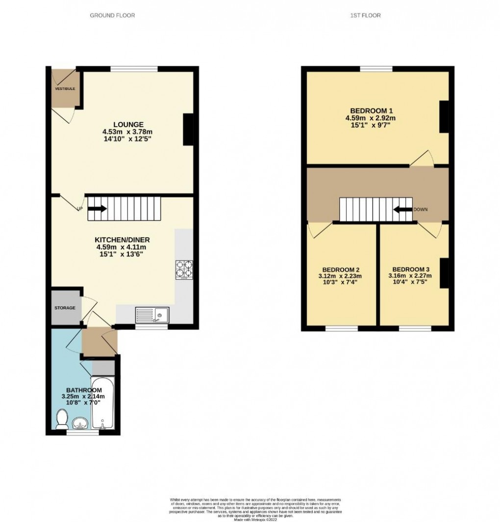 Floorplan for Ratcliffe Street, Springfield, Wigan, WN6 7LT
