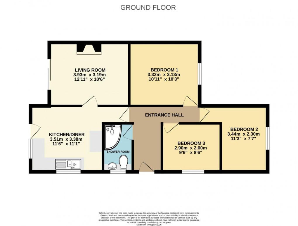 Floorplan for Gill Avenue, Shevington, Wigan, WN6 8BB