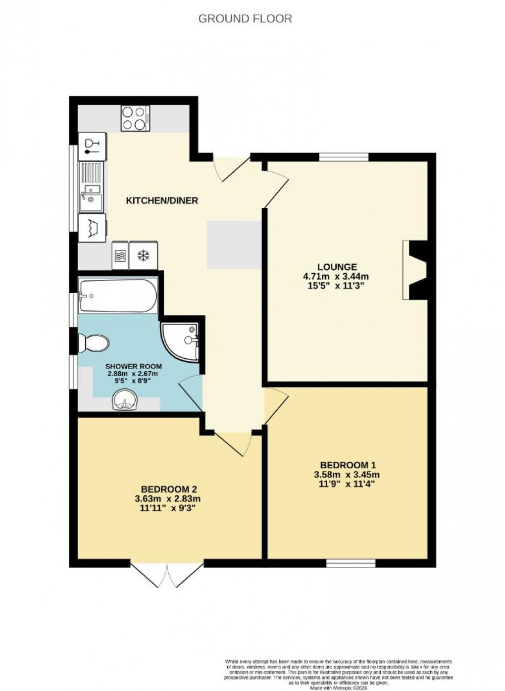 Floorplan for Launceston Road, Hindley Green, Wigan, WN2 4TQ