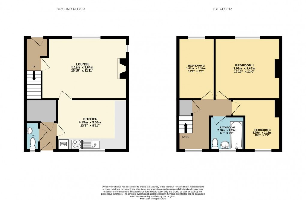 Floorplan for Thicknesse Avenue, Beech Hill, Wigan, WN6 8NF