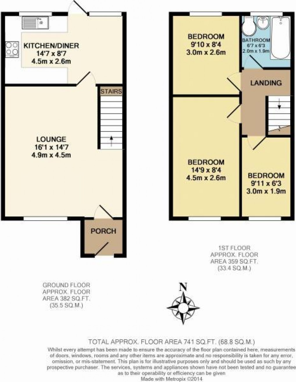 Floorplan for Waterbeck Close, Whelley, Wigan, WN1 3YD