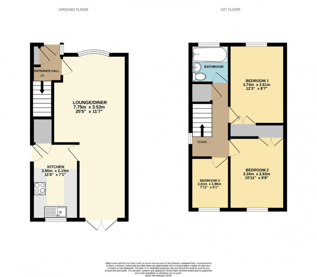 Floorplan for Ashbourne Avenue, New Springs, Wigan, WN2 1HW